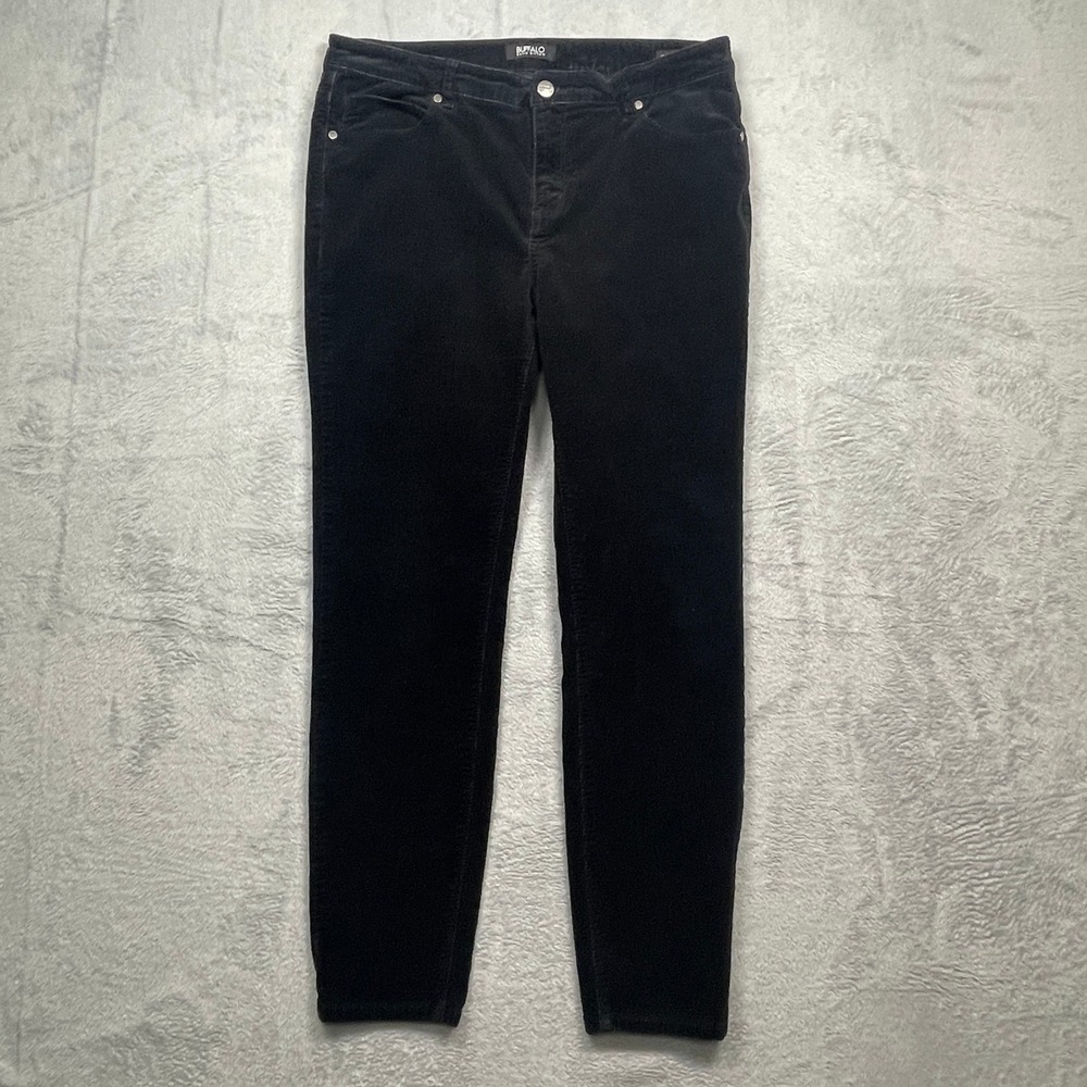 Buffalo Corduroy Pants Womens 12/32 Black Icon Slim & Sculpt Mid-Rise Skinny